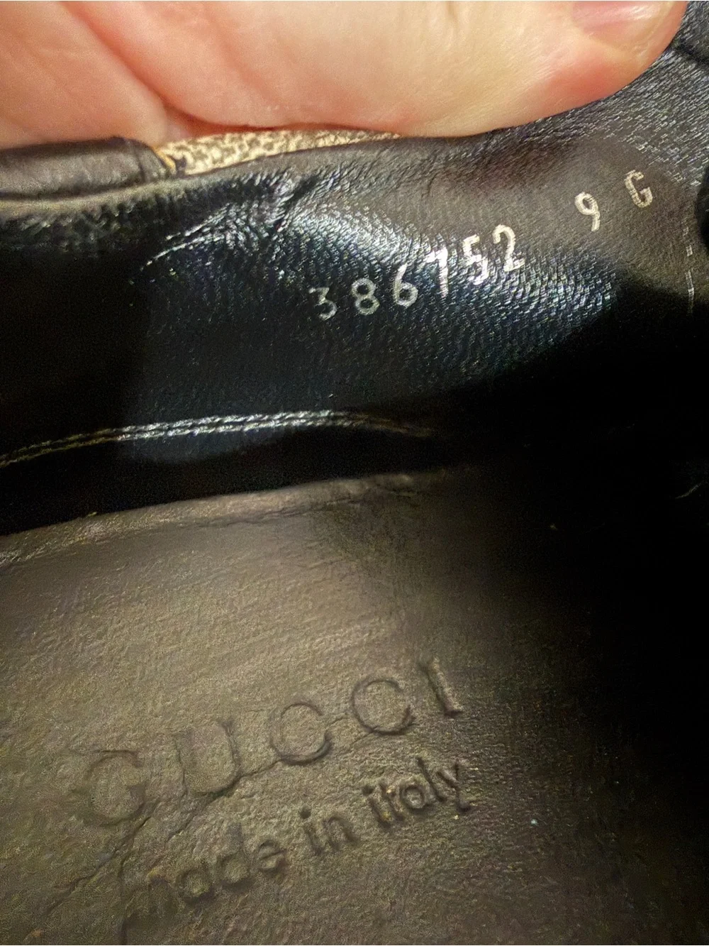 Gucci GG Supreme Black Tan Low Top Sneakers Monogram Trainers Size 9